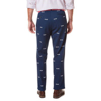 Stretch Twill Harbor Pant with Embroidered College by Castaway Clothing - Country Club Prep