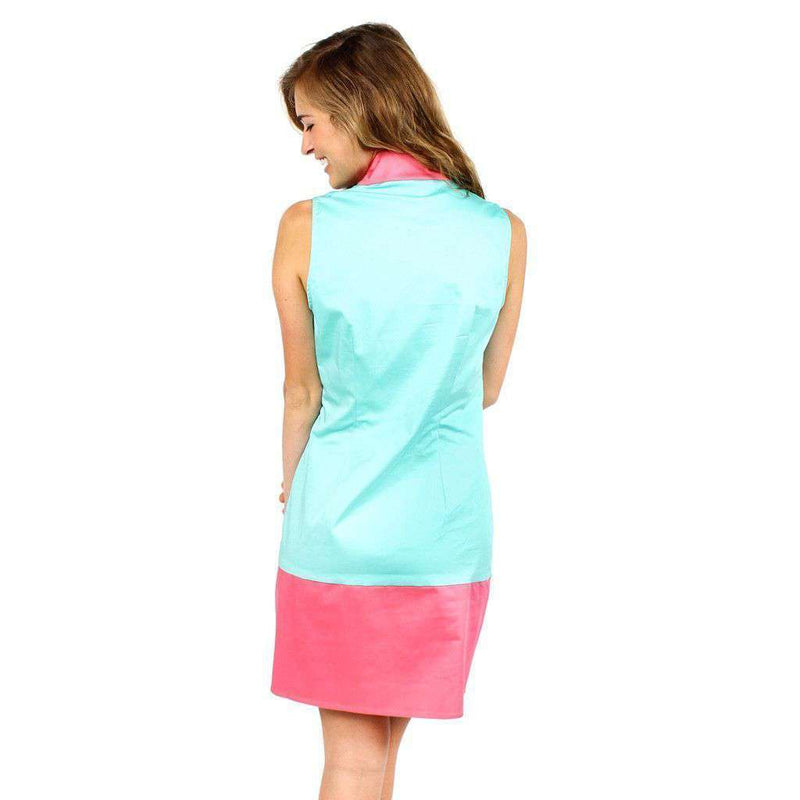 Color Block Shift Dress in Cabbage and Pink by Sail to Sable - Country Club Prep