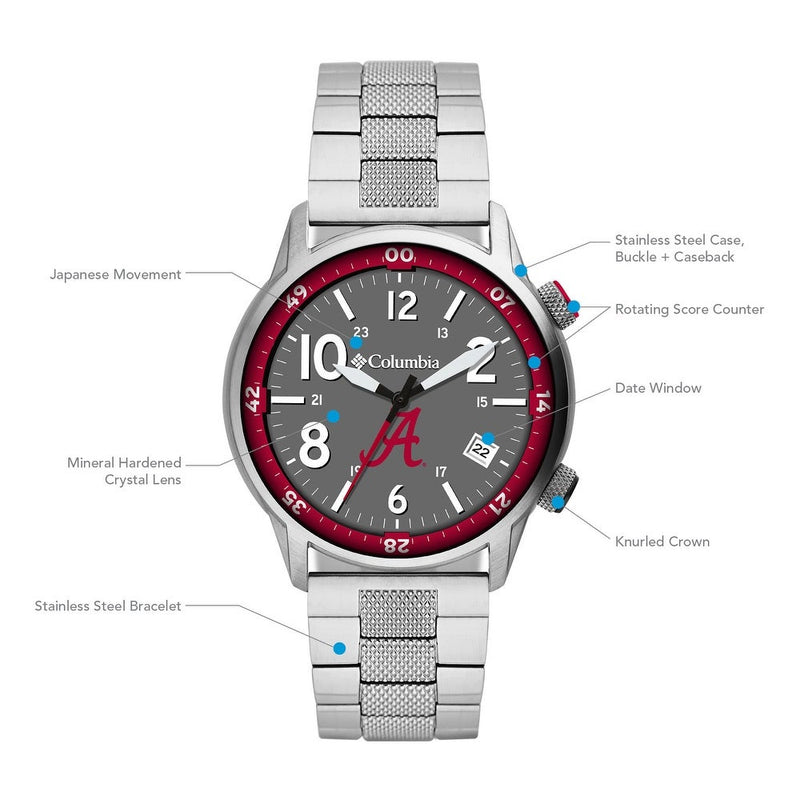 Alabama Outbacker 3-Hand Date Stainless Steel Watch by Columbia Sportswear - Country Club Prep