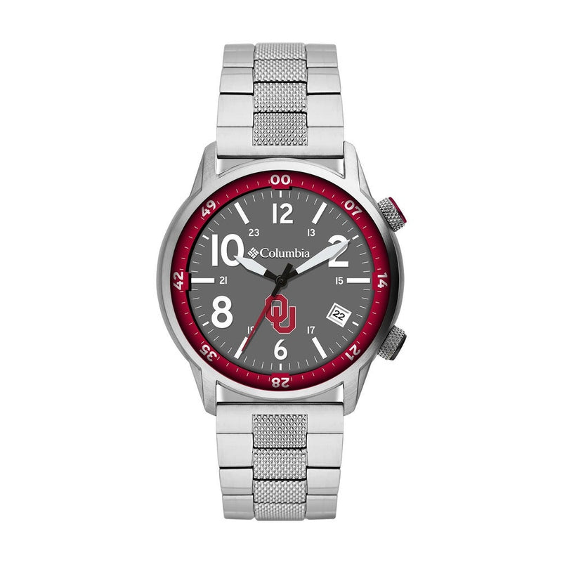 University of Oklahoma Outbacker 3-Hand Date Stainless Steel Watch by Columbia Sportswear - Country Club Prep