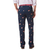 Harbor Pant in Navy with Embroidered Football and Cooked Turkey by Castaway Clothing - Country Club Prep