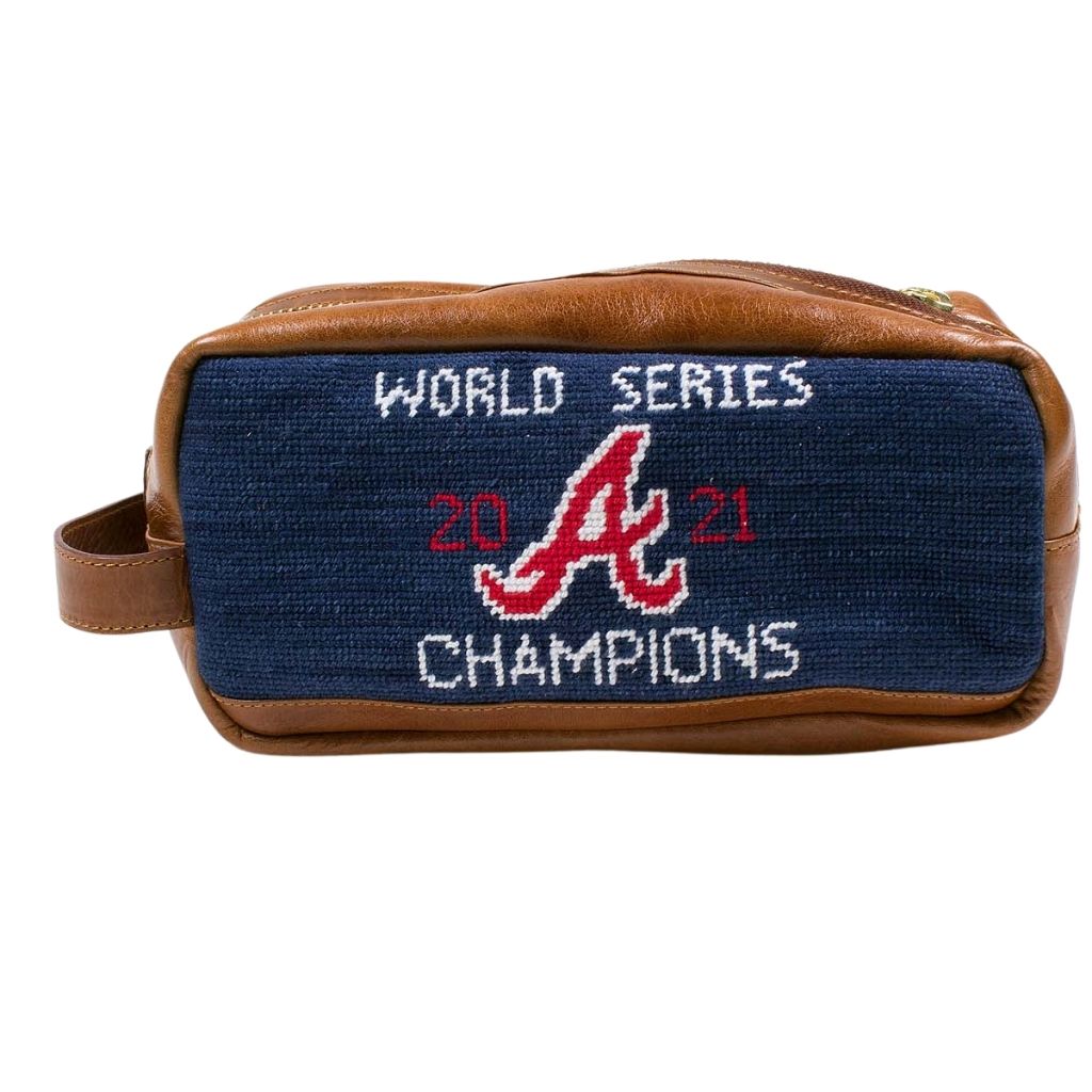 Atlanta Braves 2021 World Series Needlepoint Toiletry Bag by Smathers & Branson - Country Club Prep