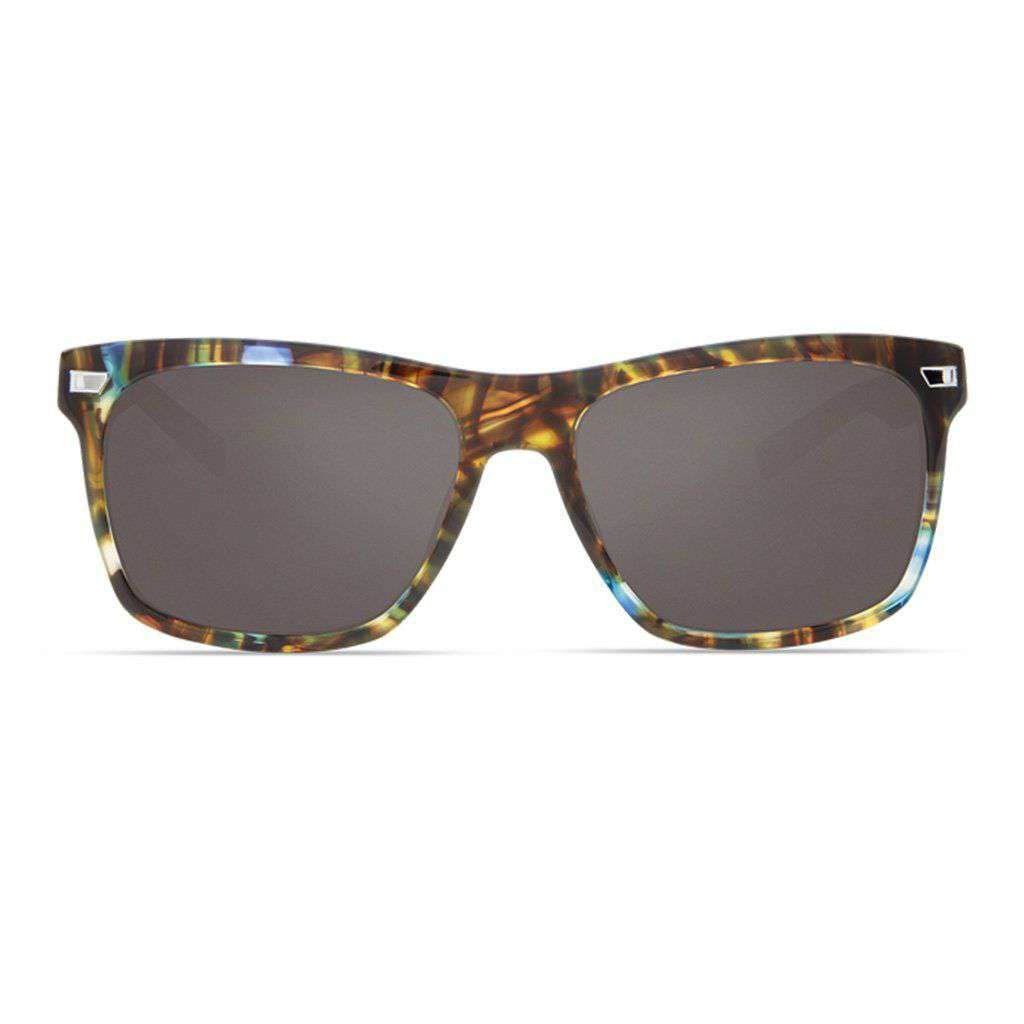 Aransas Sunglasses in Shiny Ocean Tortoise with Gray Polarized Glass Lenses by Costa del Mar - Country Club Prep