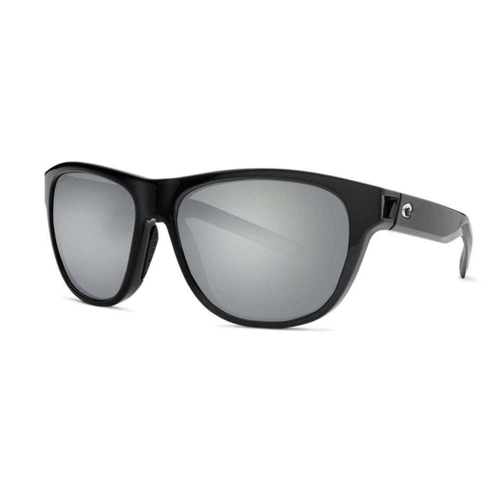 Bayside Sunglasses in Shiny Black with Gray Polarized Glass Lenses by Costa del Mar - Country Club Prep