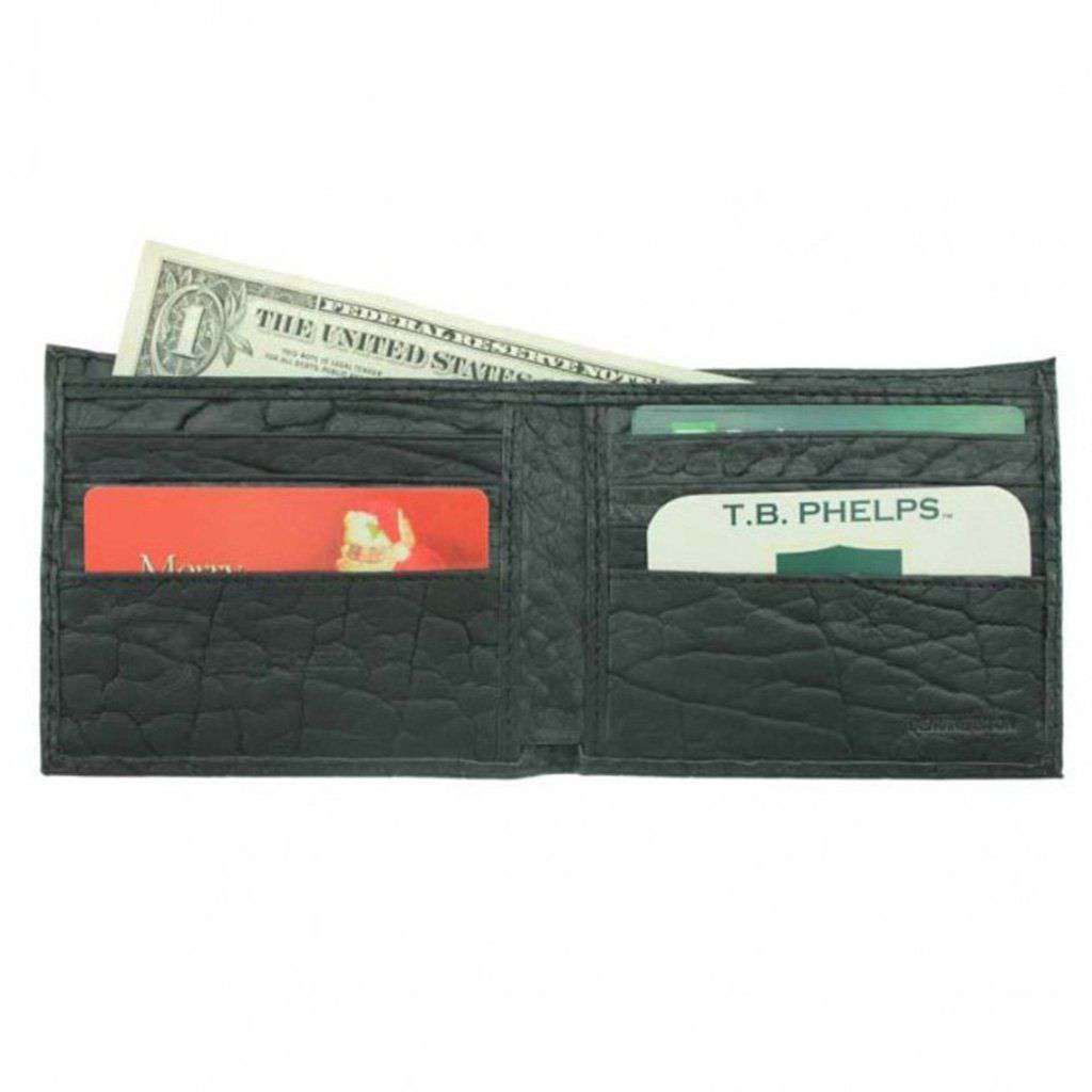 Bozeman Bison Leather Billfold Wallet in Black by Country Club Prep - Country Club Prep