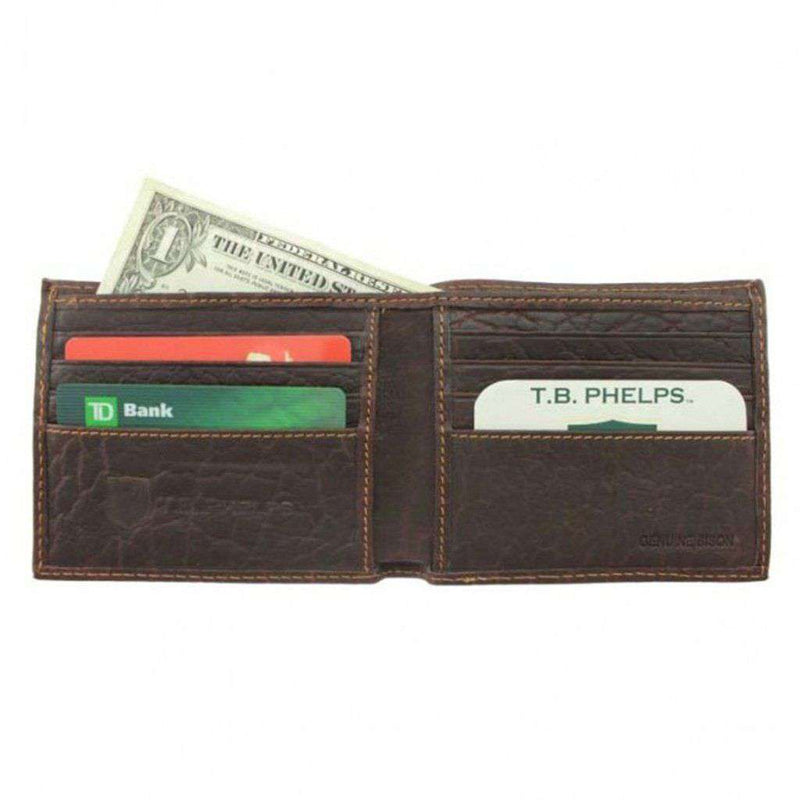 Bozeman Bison Leather Billfold Wallet in Briar Brown by Country Club Prep - Country Club Prep