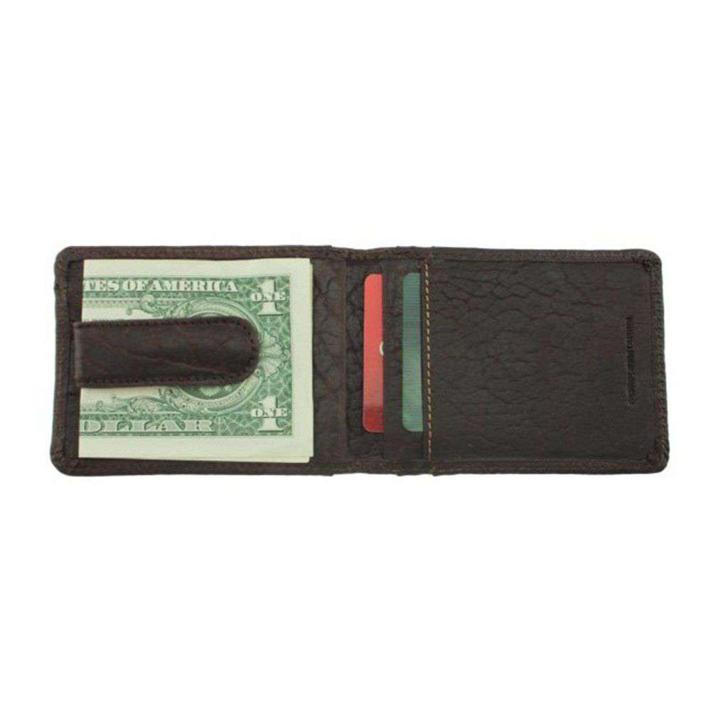 Cheyenne Bison Front Pocket Wallet in Dark Briar by Country Club Prep - Country Club Prep