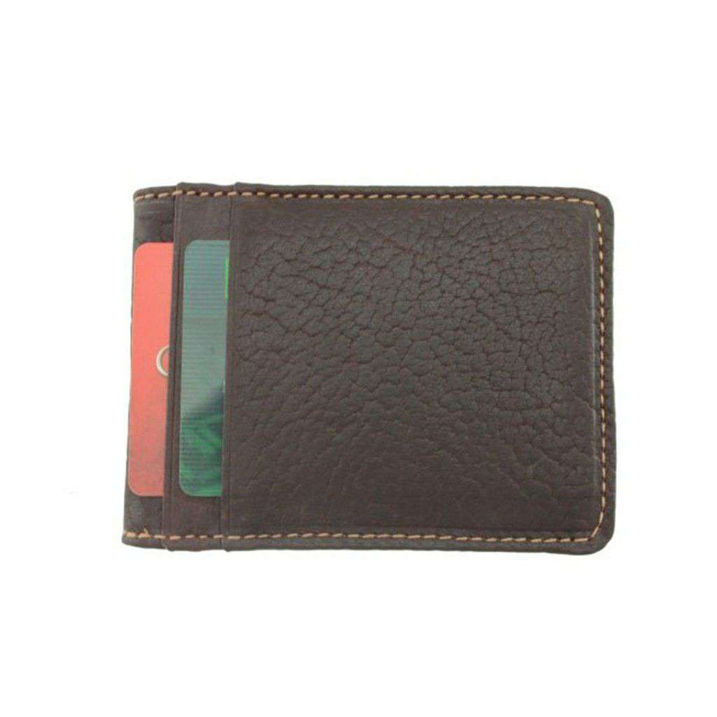 Cheyenne Bison Front Pocket Wallet in Dark Briar by Country Club Prep - Country Club Prep