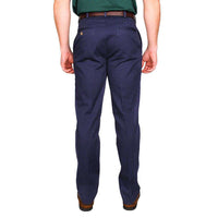 Tailored Fit Flat Twill Pant in Navy by Country Club Prep - Country Club Prep