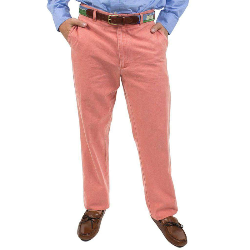 Plain Front Pants in Faded Red by Country Club Prep - Country Club Prep