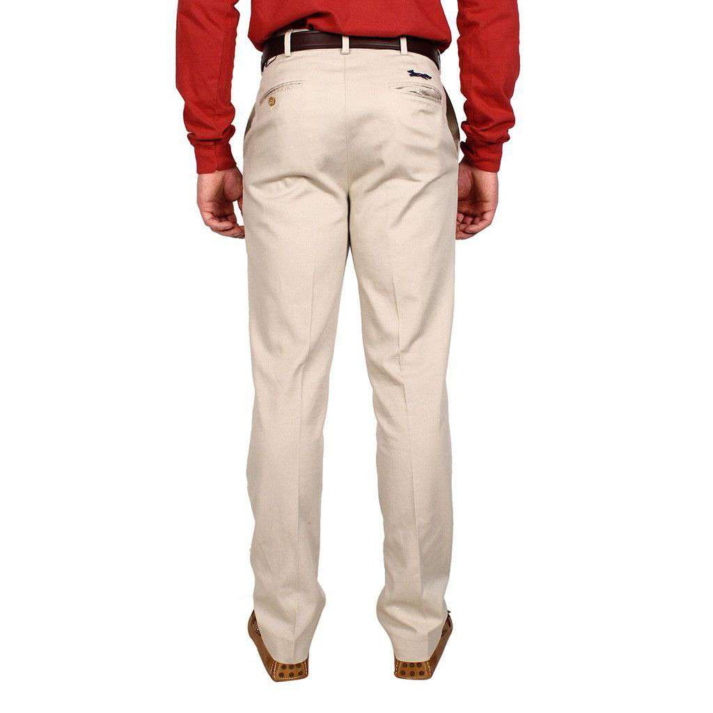 Tailored Fit Flat Twill Pant in Stone by Country Club Prep - Country Club Prep