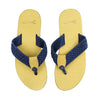 Navy Macreme Strap Leather Sandal by Country Club Prep - Country Club Prep