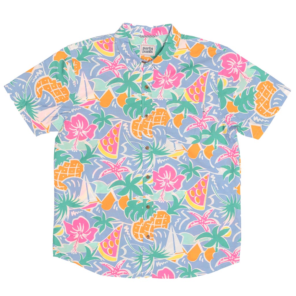 Tropical Short Sleeve Button Down Party Shirt by Party Pants - Country Club Prep