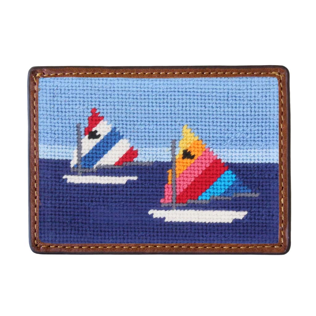 Day Sailor Needlepoint Credit Card Wallet by Smathers & Branson - Country Club Prep