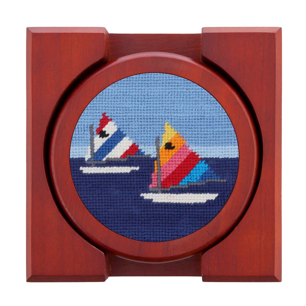 Day Sailor Needlepoint Coasters by Smathers & Branson - Country Club Prep