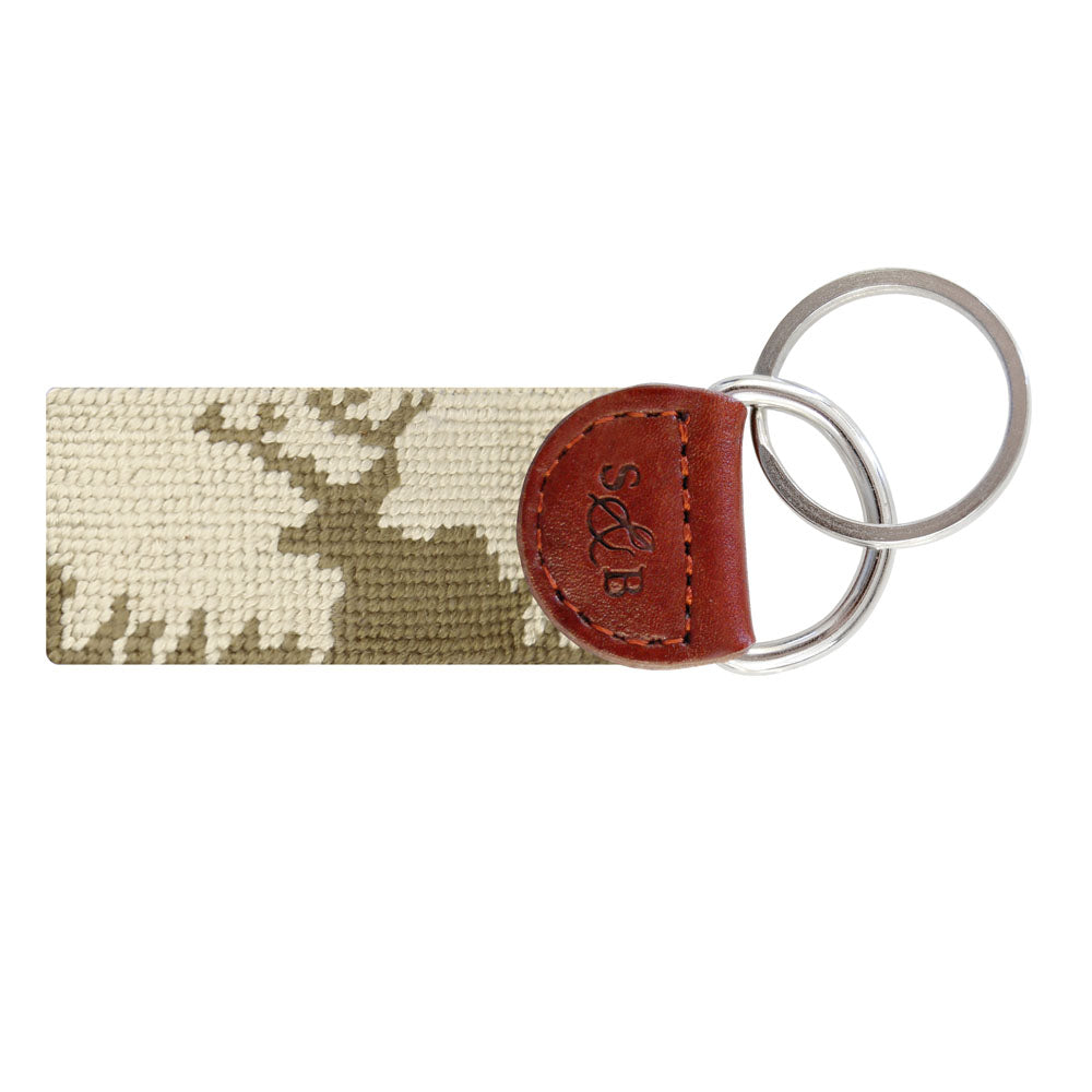 Deer Hunting Needlepoint Key Fob by Smathers & Branson - Country Club Prep