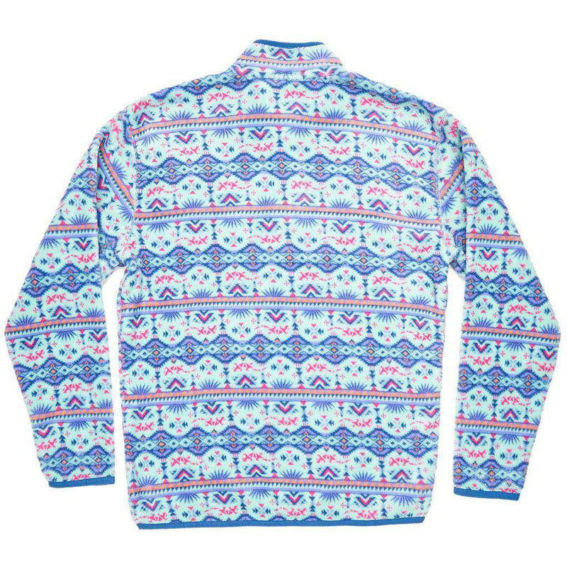 Dorado Fleece Pullover in Teal and Pink by Southern Marsh - Country Club Prep