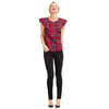 Angie Check Isabelle Ruffle Top in Red by Draper James - Country Club Prep