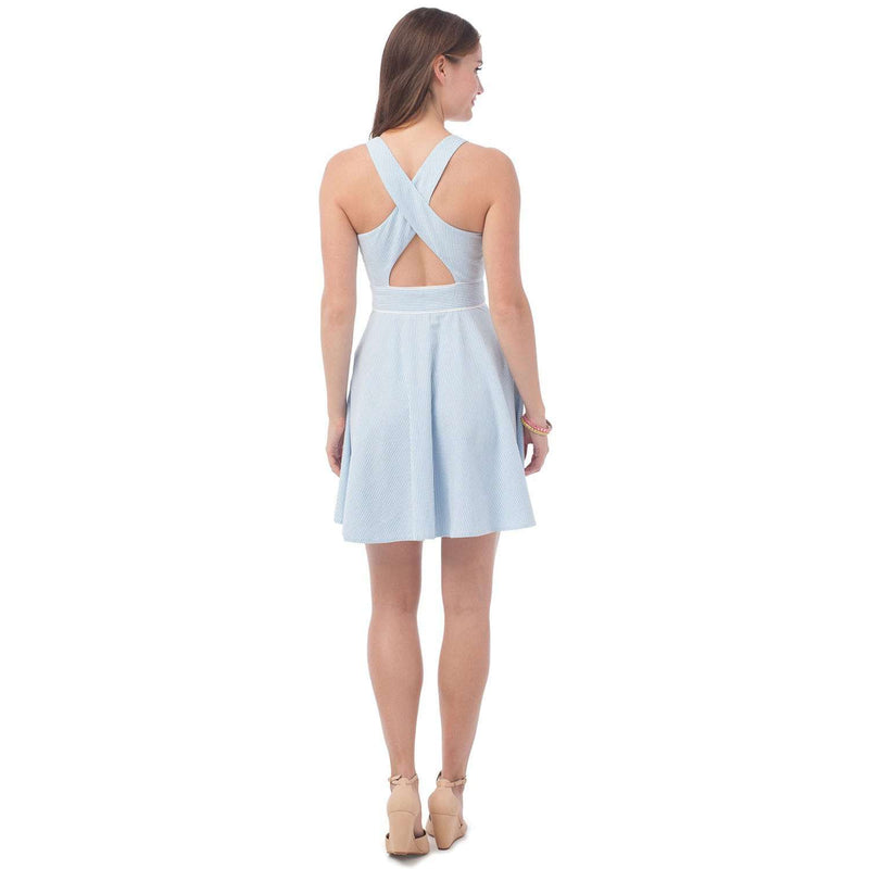 Southern Tide Savannah Seersucker Dress in Boat Blue Country Club Prep Southern Tide Savannah Seersucker Dress in Boat Blue Country Club Prep