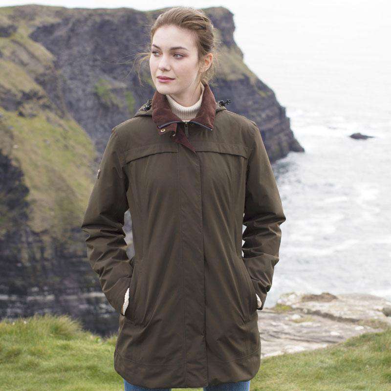 Leopardstown Women's Gore-Tex Coat in Olive by Dubarry of Ireland - Country Club Prep