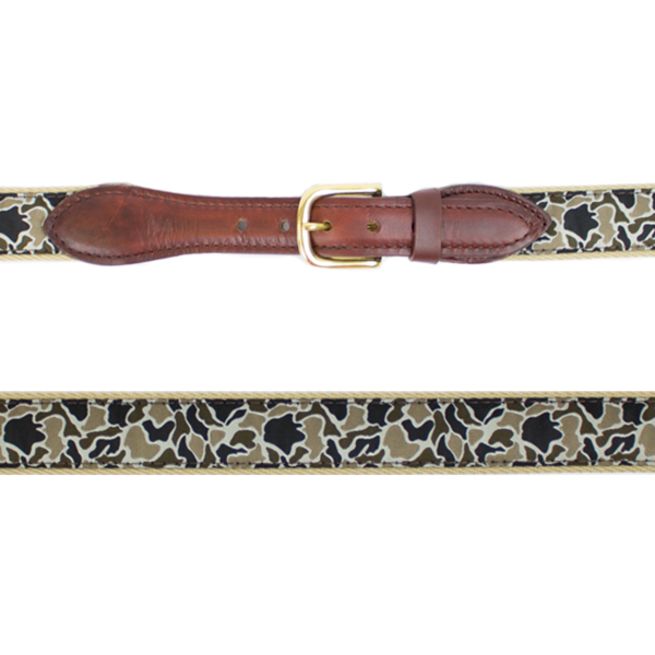 Old School Ribbon Belt in Duck Camo by Over Under Clothing - Country Club Prep