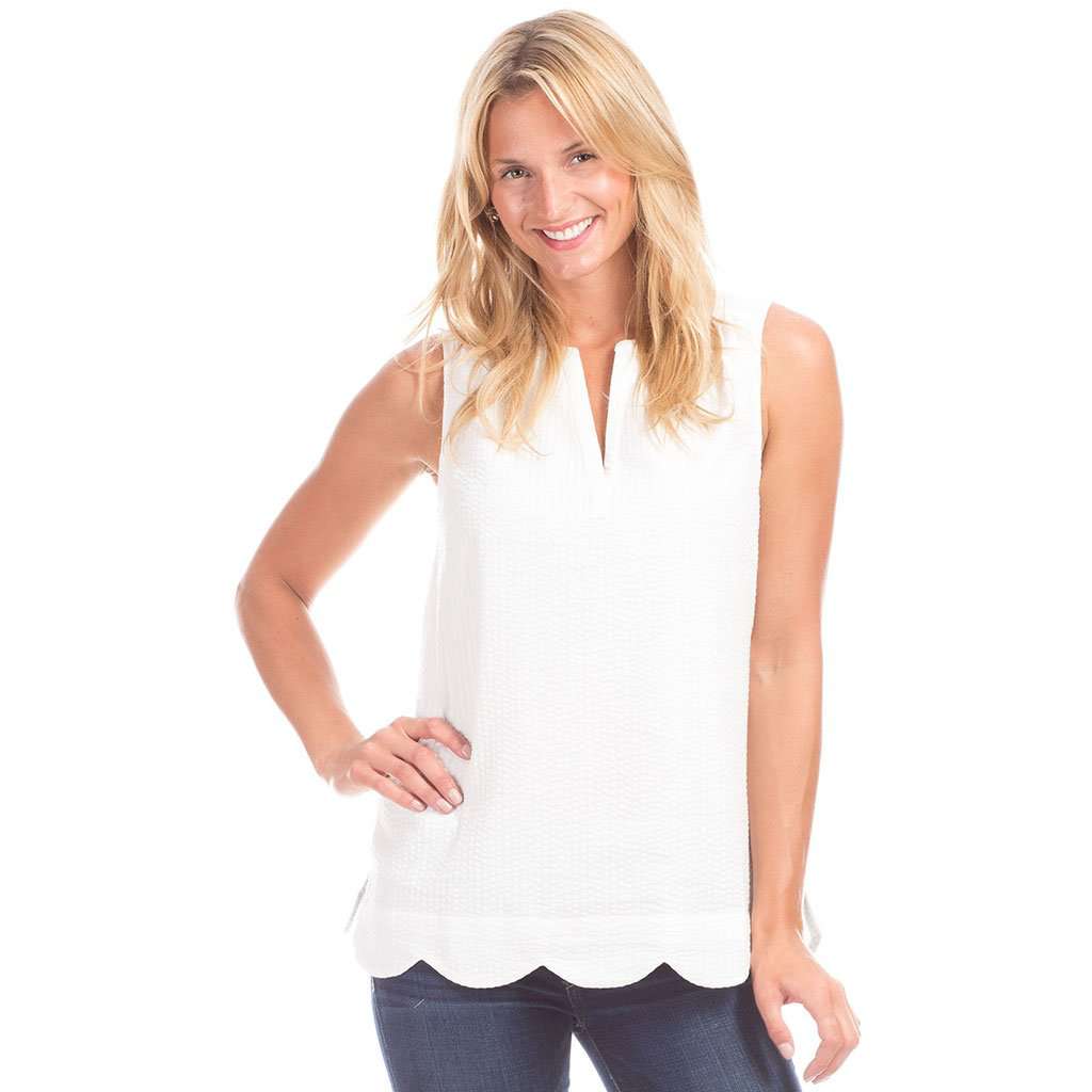 Harper Top in White by Duffield Lane - Country Club Prep