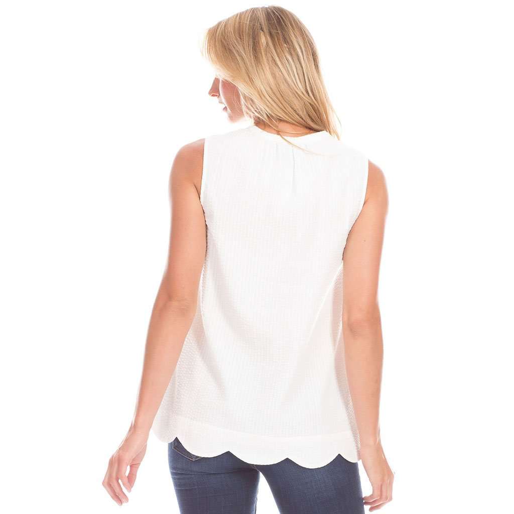 Harper Top in White by Duffield Lane - Country Club Prep