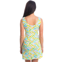 Ellie Printed Dress in White Diamond Print by Lauren James - Country Club Prep