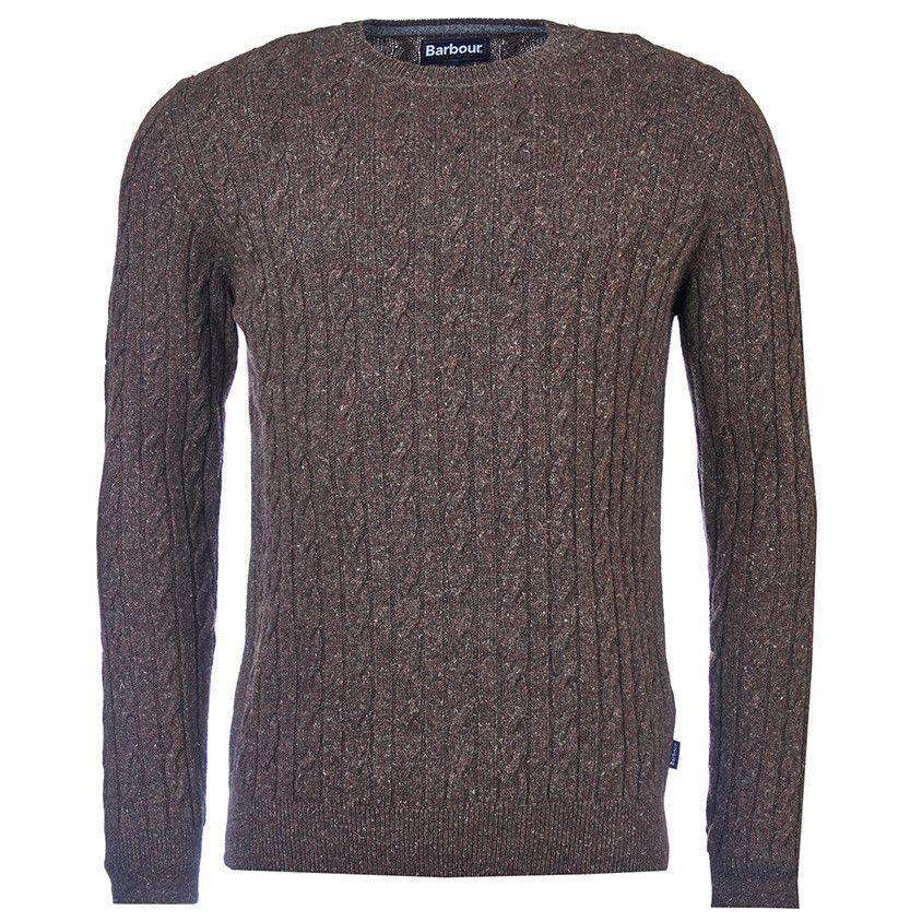 Essential Cable Crew Sweater in Olive by Barbour - Country Club Prep