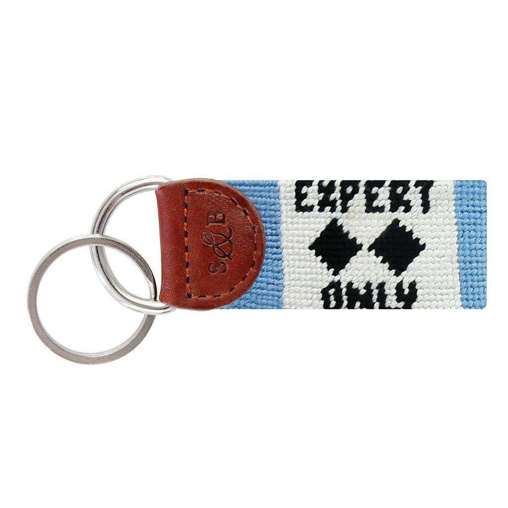Double Black Diamond Needlepoint Key Fob in Light Blue by Smathers & Branson - Country Club Prep