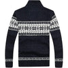 Lumi Fair Isle Full Zip Sweater in Navy - Country Club Prep