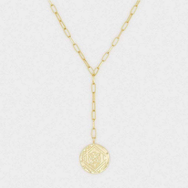 Ana Coin Lariat in Gold by Gorjana - Country Club Prep