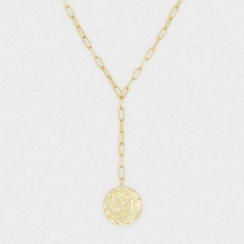 Ana Coin Lariat in Gold by Gorjana - Country Club Prep