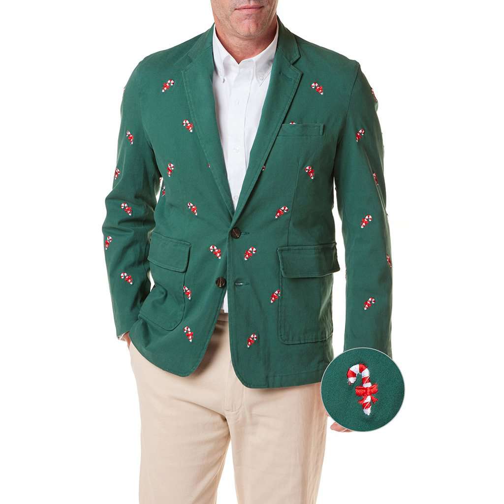 Spinnaker Blazer with Embroidered Candy Canes by Castaway Clothing - Country Club Prep