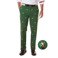Stretch Twill Harbor Pant with Embroidered Santa by Castaway Clothing - Country Club Prep