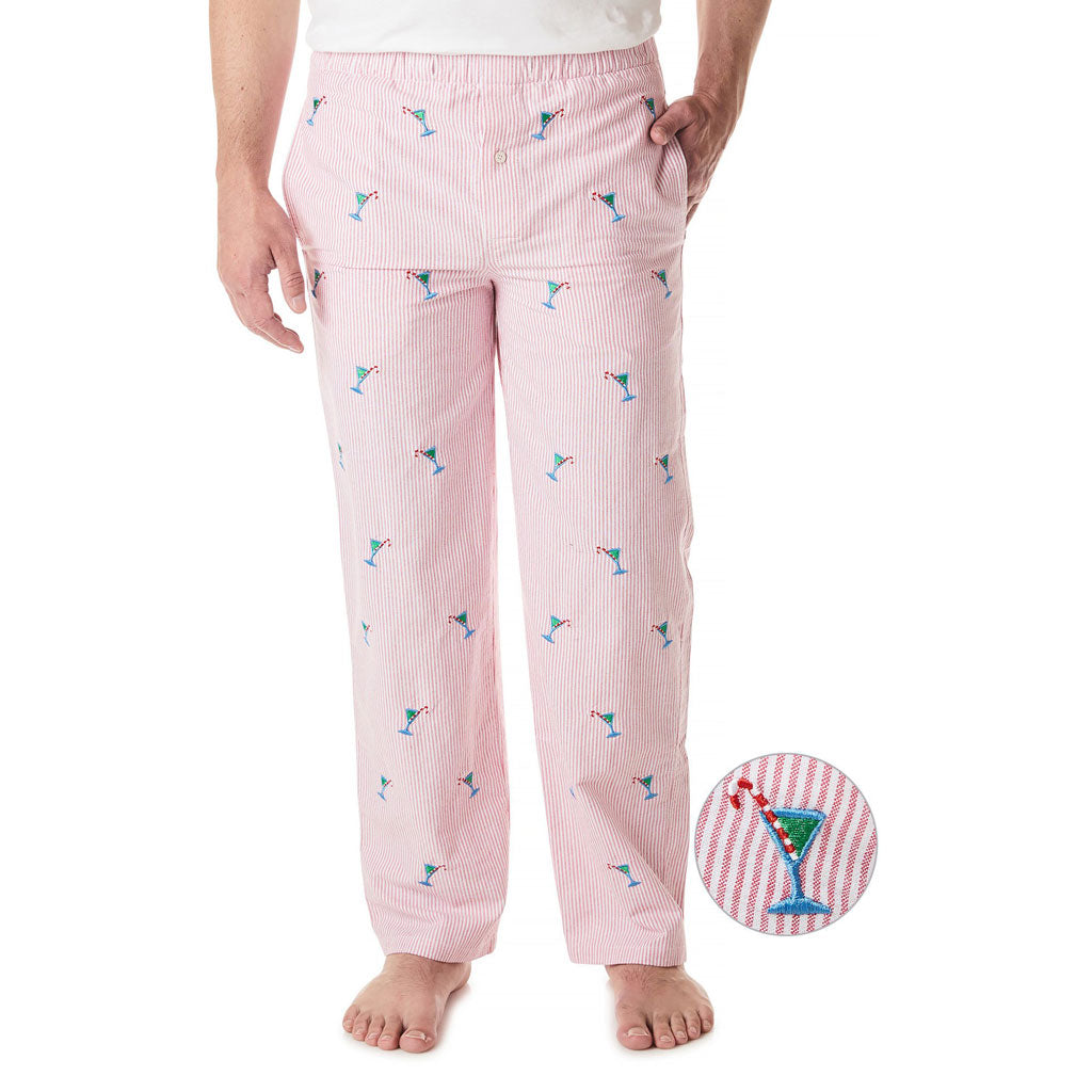 Sleeper Pant with Martini Candy Cane by Castaway Clothing - Country Club Prep