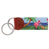 Fairway Flamingos Needlepoint Key Fob by Smathers & Branson - Country Club Prep