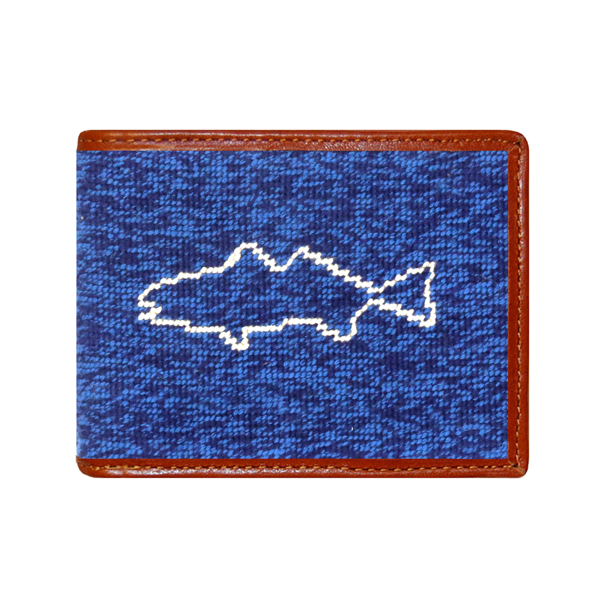 Fish on the Line Needlepoint Wallet by Smathers & Branson - Country Club Prep