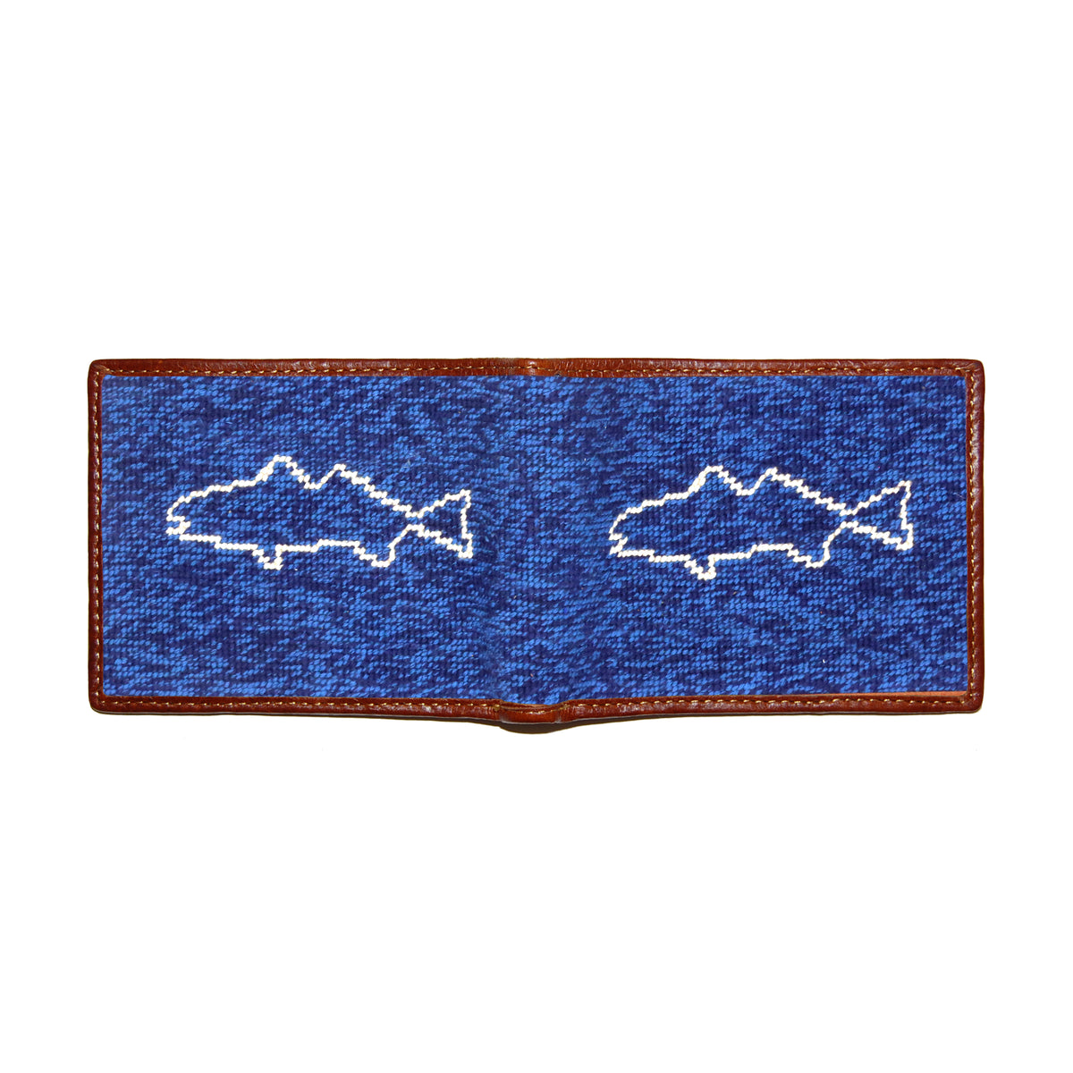 Fish on the Line Needlepoint Wallet by Smathers & Branson - Country Club Prep