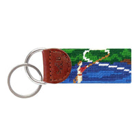 Fly Fishing Scene Needlepoint Key Fob by Smathers & Branson - Country Club Prep