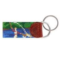 Fly Fishing Scene Needlepoint Key Fob by Smathers & Branson - Country Club Prep