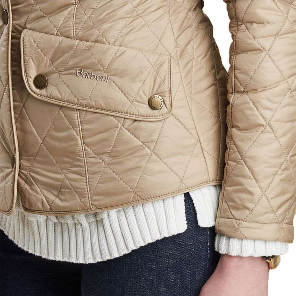 Flyweight Cavalry Quilted Jacket in Dark Stone by Barbour
