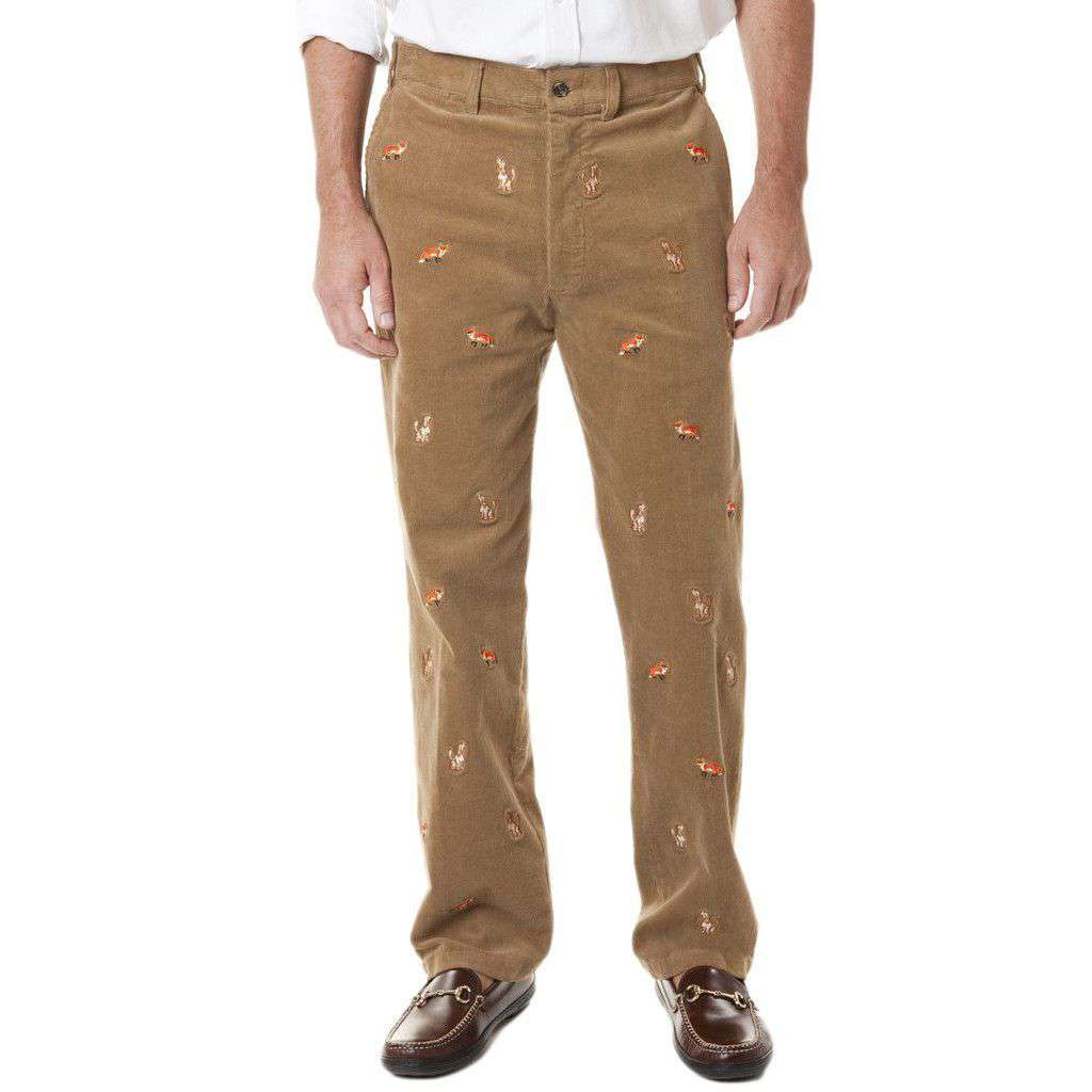 Beachcomber Corduroy Pants in Khaki with Fox & Hound by Castaway Clothing - Country Club Prep