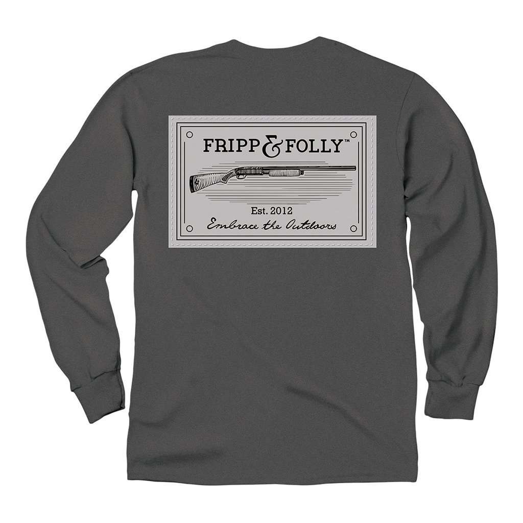 Shotgun Patch Long Sleeve Tee in Pepper by Fripp & Folly - Country Club Prep