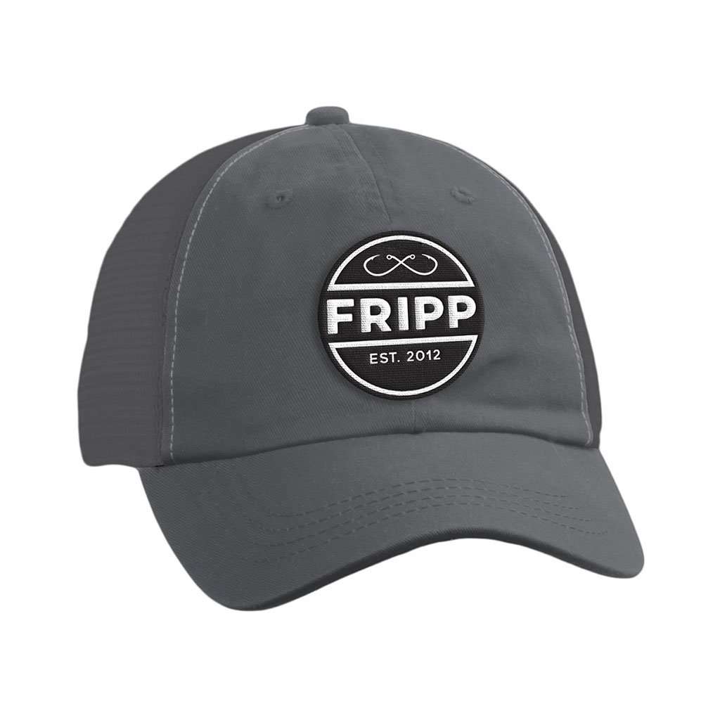 Hooks Logo Mesh Hat in Charcoal by Fripp Outdoors - Country Club Prep