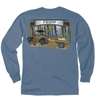 The Transport Long Sleeve T-Shirt in Marine Blue by Fripp Outdoors - Country Club Prep