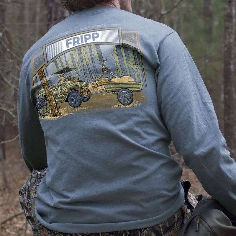 The Transport Long Sleeve T-Shirt in Marine Blue by Fripp Outdoors - Country Club Prep