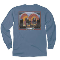 Turkeys Long Sleeve T-Shirt in Marine Blue by Fripp Outdoors - Country Club Prep