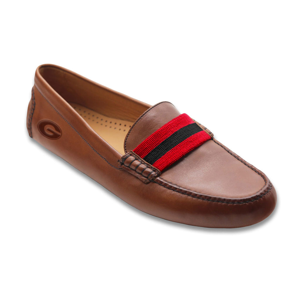 University of Georgia Surcingle Needlepoint Driving Shoes by Smathers & Branson - Country Club Prep