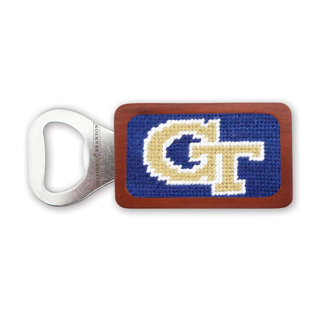 Georgia Tech Needlepoint Bottle Opener by Smathers & Branson - Country Club Prep
